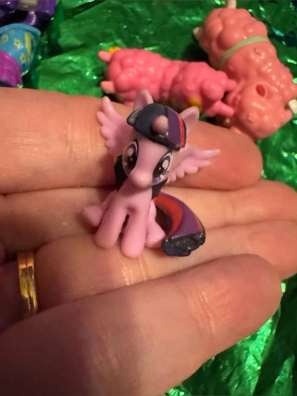 My little pony the movie mini figures & Polly pocket pink dragon, purple panda